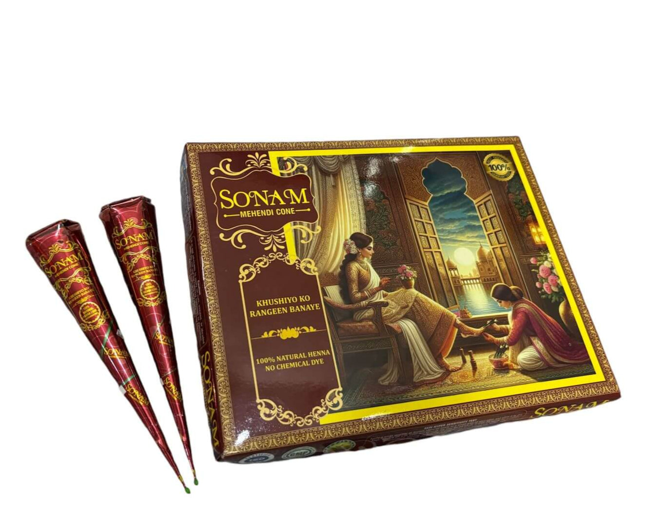 Sonam Organic Henna Cone - Perfect for Body Art & Temporary Tattoos