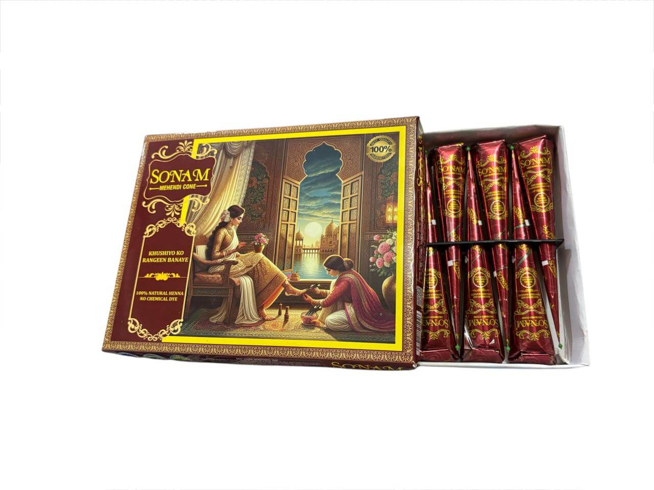 Sonam Organic Henna Cone - Perfect for Body Art & Temporary Tattoos
